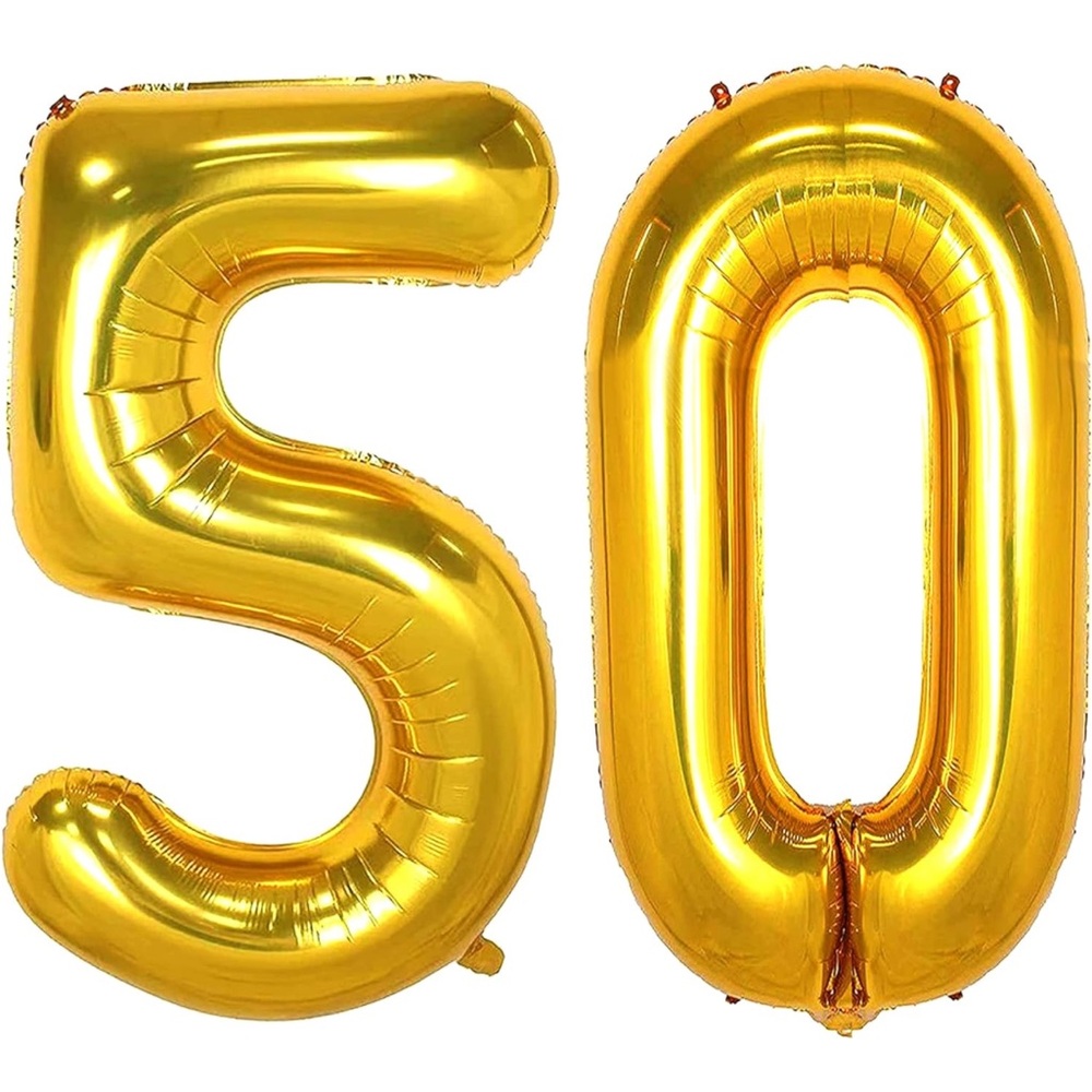 Number 50 Gold Balloon Set Unopened